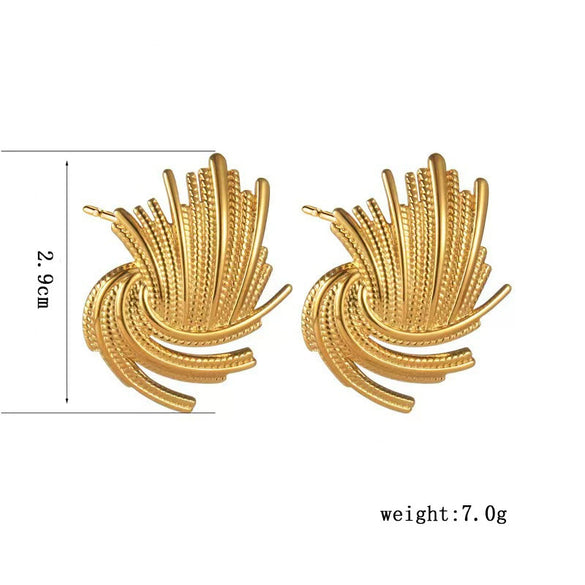 Wholesale Vintage Festival Elements Fireworks Shape Titanium Steel Electroplated Earrings Necklaces And Hand Jewelry Set For Women