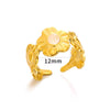 Wholesale Vintage Flower And Heart Shape Ring Stainless Steel Inlaid With Natural Stone 18K Gold Plated For Women