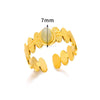 Wholesale Vintage Flower And Heart Shape Ring Stainless Steel Inlaid With Natural Stone 18K Gold Plated For Women