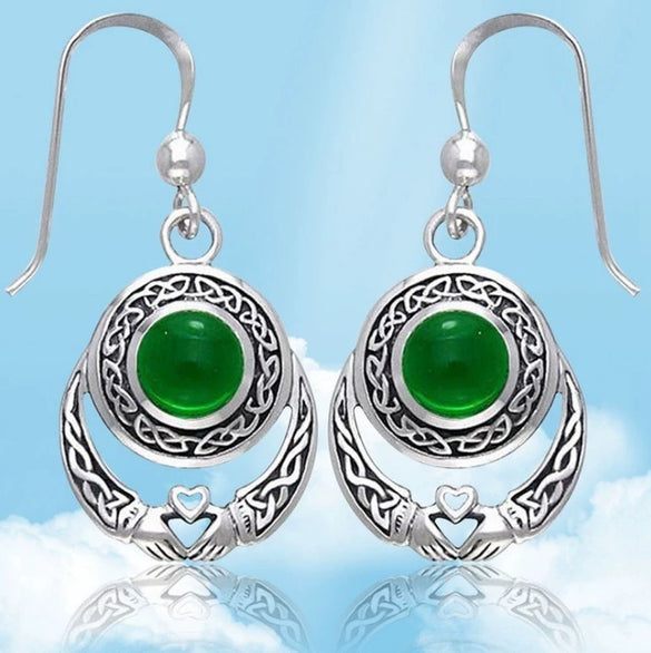 Wholesale Vintage Geometric Alloy Dropshaped Moonstone Handheld Earrings With Electroplating