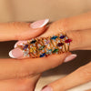 Wholesale Vintage Geometric Copper Ring With 18K Real Gold Electroplating For Women