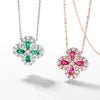 Wholesale Vintage Geometric Cultivation Emerald Four Leaf Clover Ring In S925 Silver
