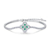 Wholesale Vintage Geometric Cultivation Emerald Four Leaf Clover Ring In S925 Silver
