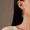 Wholesale Vintage Geometric Fivepointed Star Stainless Steel 18K Gold Electroplated Women's Earrings