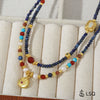 Wholesale Vintage Geometric Handmade Necklace With Lapis Lazuli Red Agate Natural Freshwater Pearls And Copper