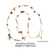 Wholesale Vintage Geometric Natural Stone Agate Tiger Eye Stone Handmade Women's Sweater Chain Necklace