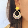 Wholesale Vintage Geometric Stainless Steel 18K Gold Plated Square Earrings For Women