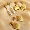 Wholesale Vintage Geometric Stainless Steel 18K Gold Plated Tassel Earrings For Women
