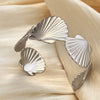 Wholesale Vintage Geometric Stainless Steel Scallop Opening Bracelet With Electroplating Jewelry
