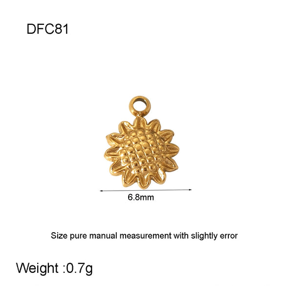 Wholesale Vintage Gold Plated Stainless Steel Bracelet With Love Wings Leaf Sunflower Lips Eye Pendant And Hirback Pattern
