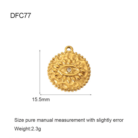 Wholesale Vintage Gold Plated Stainless Steel Bracelet With Love Wings Leaf Sunflower Lips Eye Pendant And Hirback Pattern