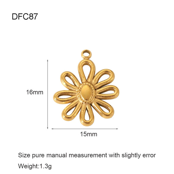 Wholesale Vintage Gold Plated Stainless Steel Bracelet With Love Wings Leaf Sunflower Lips Eye Pendant And Hirback Pattern