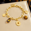 Wholesale Vintage Gold Plated Stainless Steel Star Pendant Bracelet For Women