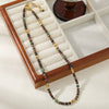 Wholesale Vintage Handmade Natural Stone Stainless Steel African Pine Heart Shape Beaded Necklace For Women