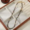 Wholesale Vintage Handmade Natural Stone Stainless Steel African Pine Heart Shape Beaded Necklace For Women