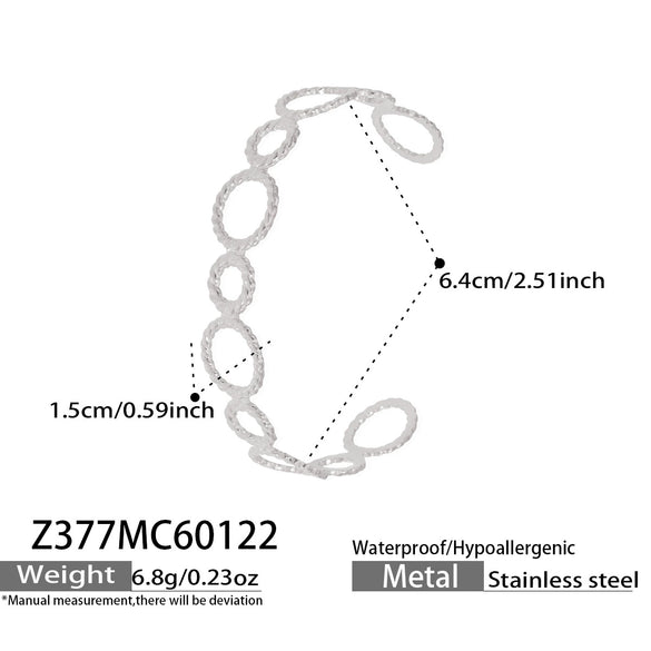 Wholesale Vintage Insstyle Minimalist Stainless Steel Enamel Electroplated Bracelet With 5A Zircon Open Bangle And Geometric Design