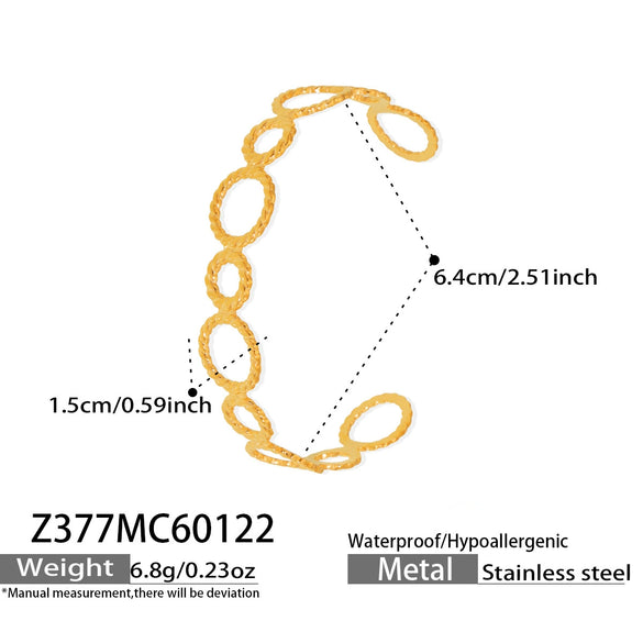 Wholesale Vintage Insstyle Minimalist Stainless Steel Enamel Electroplated Bracelet With 5A Zircon Open Bangle And Geometric Design