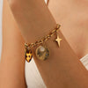 Wholesale Vintage Leopard Print Geometric Star Moon Pattern Embossed Stainless Steel Electroplated Bracelet For Women