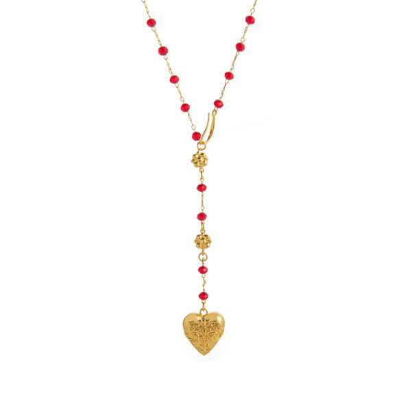 Wholesale Vintage Love Pendant Necklace With Retro Pattern Copper 18K Gold Plated For Unisex