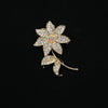 Wholesale Vintage Metal Flower Diamondencrusted Brooch Women's Jewelry With Electroplating