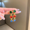 Wholesale Vintage Metal Geometric Design Electroplated Silver Pin Earrings For Women