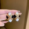 Wholesale Vintage Metal Geometric Design Electroplated Silver Pin Earrings For Women