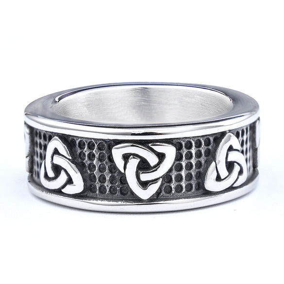Wholesale Vintage Personality Celtic Kink Ring In Stainless Steel With Animal Zodiac Pattern And Polish Finish