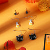 Wholesale Vintage Personality Cute Cat 3 Piece Set Earrings Alloy Material With Animal Pattern Electroplated