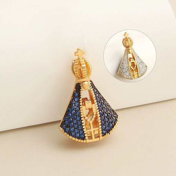 Wholesale Vintage Religious Cross Shaped Copper Electroplated Pendant Necklace