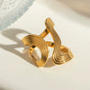 Wholesale Vintage Retro Antique Stainless Steel Geometric Thread Shaped Opening Ring Jewelry With Electroplating