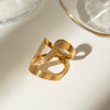 Wholesale Vintage Retro Antique Stainless Steel Geometric Thread Shaped Opening Ring Jewelry With Electroplating