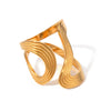 Wholesale Vintage Retro Antique Stainless Steel Geometric Thread Shaped Opening Ring Jewelry With Electroplating