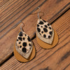 Wholesale Vintage Retro Multi Layer Water Drop Leaf Pu Leather Geometric Earrings