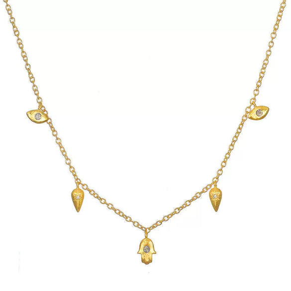 Wholesale Vintage Snake Geometric Pendant Necklace Copper Titanium Steel Electroplating Women's
