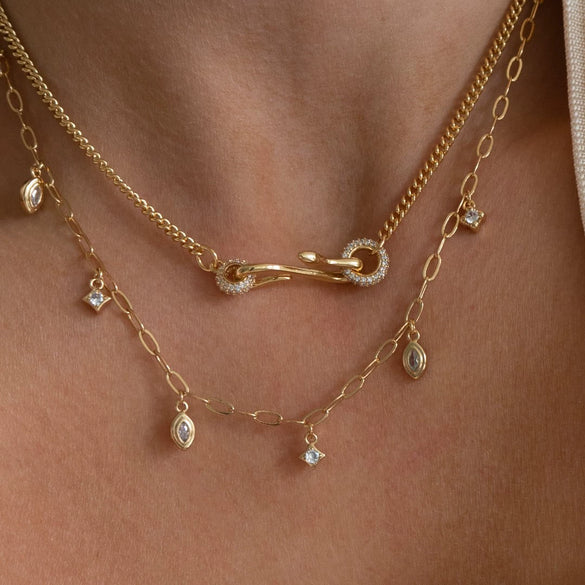 Wholesale Vintage Snake Geometric Pendant Necklace Copper Titanium Steel Electroplating Women's