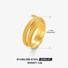 Wholesale Vintage Snakeshaped Stainless Steel Goldplated Women's Ring With Animal Zodiac Style