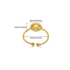 Wholesale Vintage Stainless Steel And Natural Stone Ring With Geometric Pattern And U Shape For Women Electroplated