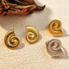 Wholesale Vintage Stainless Steel Conch Earrings With Small Animal Patterns And Electroplating Treatment For Women