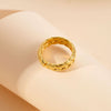 Wholesale Vintage Stainless Steel Geometric Wheat Ear Braided Twist Ring Plated With Gold For Women