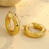 Wholesale Vintage Stainless Steel Hollow Geometric Earrings With Electroplating For Women