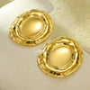 Wholesale Vintage Stainless Steel 18K Electroplated Round Pleated Earrings For Women