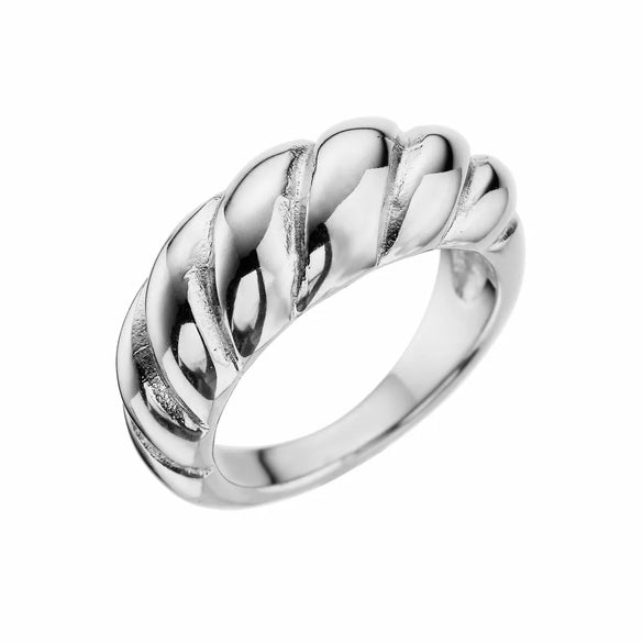 Vintage Style Baroque Style Simple Style Oval Twist Stainless Steel Titanium Steel Inlay Zircon Rings