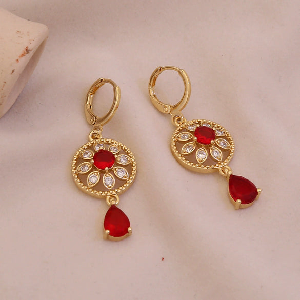 Wholesale Vintage Style Electroplated Copper Drop Shape Earrings For Women