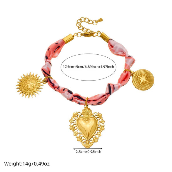 Wholesale Vintage Style Electroplated Stainless Steel Jewelry Set With Heart Water Drop Bell Patterns For Women