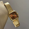 Wholesale Vintage Style Golden Quartz Watch For Women With Alloy Case And Stainless Steel Strap