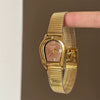 Wholesale Vintage Style Golden Quartz Watch For Women With Alloy Case And Stainless Steel Strap