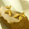 Wholesale Vintage Style Petal Leaf Earrings Stainless Steel 18K Gold Plated