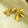 Wholesale Vintage Style Petal Leaf Earrings Stainless Steel 18K Gold Plated
