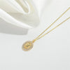 Wholesale Vintage Style Simple Style Commute Round Copper Inlay 14K Gold Plated Zircon Pendant Necklace
