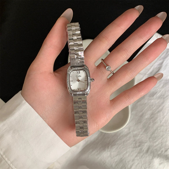 Wholesale Vintage Style Square Quartz Watches For Women With Steel Band And Diamond Encrusted Alloy Case
